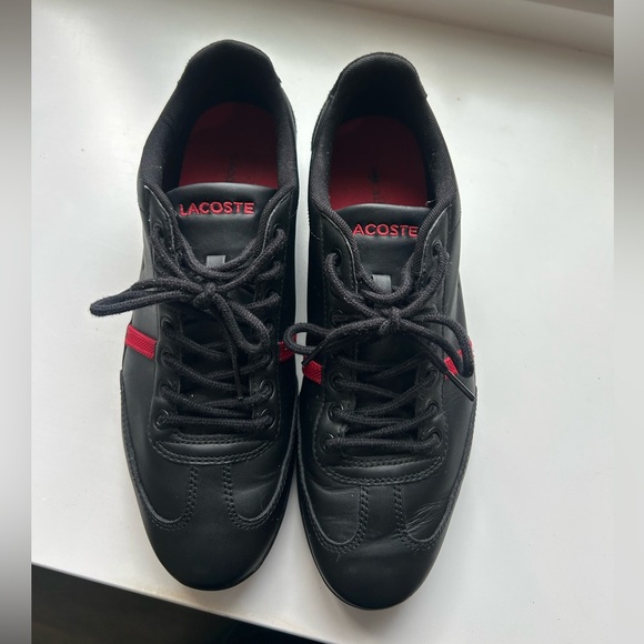 Lacoste Other - Lacoste Men's Black Sneakers with Red Highlights